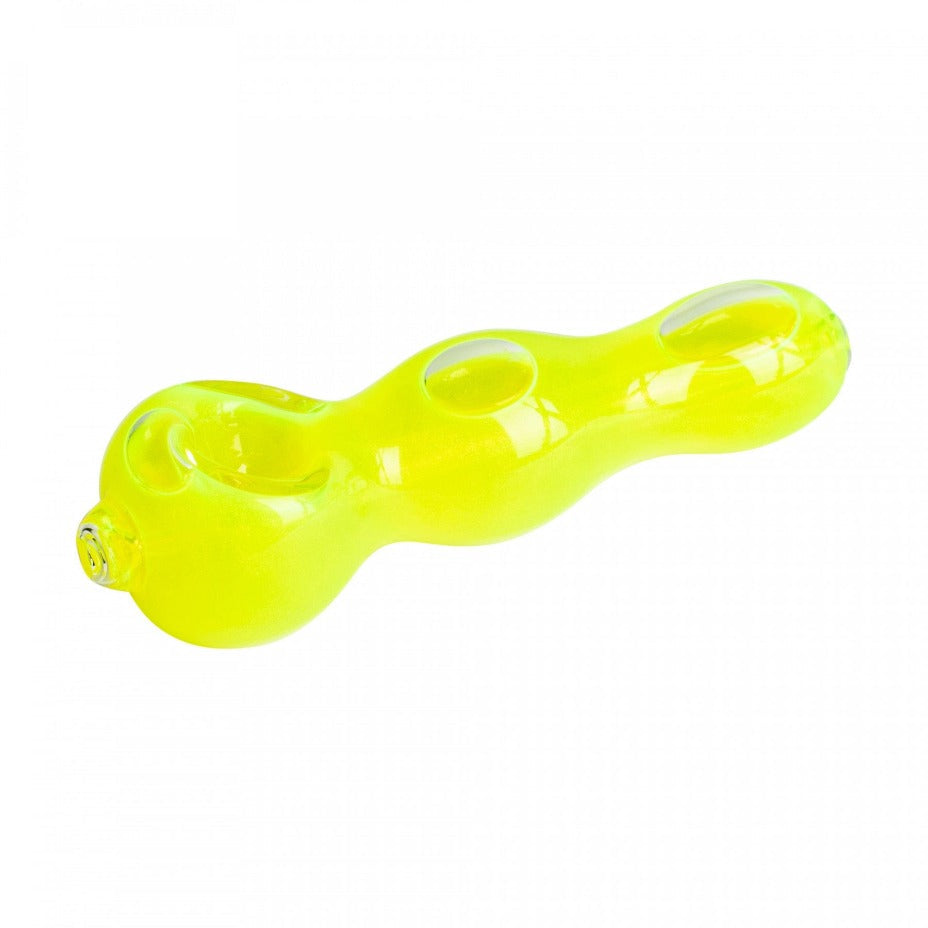 Red Eye Glass 5" Glow Smooth Hand Pipe Neon Glow Winkler Vape SuperStore and Bong Shop Manitoba Canada