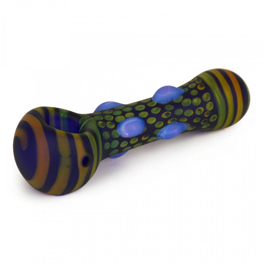 Red Eye Glass Frosted Color Dots Hand Pipe 4.5" 4.5" / Blue Winkler Vape SuperStore and Bong Shop Manitoba Canada