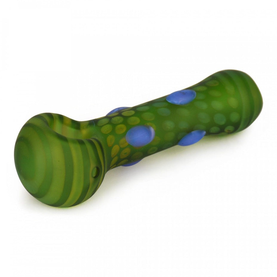 Red Eye Glass Frosted Color Dots Hand Pipe 4.5" 4.5" / Green Winkler Vape SuperStore and Bong Shop Manitoba Canada