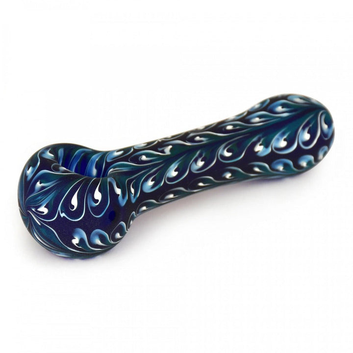 Red Eye Glass Frosted Paisley Hand Pipe 4.5" 4.5" / Blue Winkler Vape SuperStore and Bong Shop Manitoba Canada