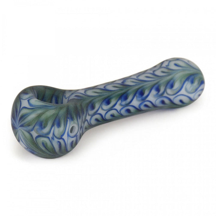 Red Eye Glass Frosted Paisley Hand Pipe 4.5" 4.5" / White/Blue Winkler Vape SuperStore and Bong Shop Manitoba Canada