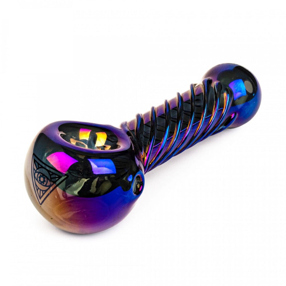 Red Eye Tek® Metallic Terminator Finish Big Twister Hand Pipe 4.5" / Blue Winkler Vape SuperStore and Bong Shop Manitoba Canada