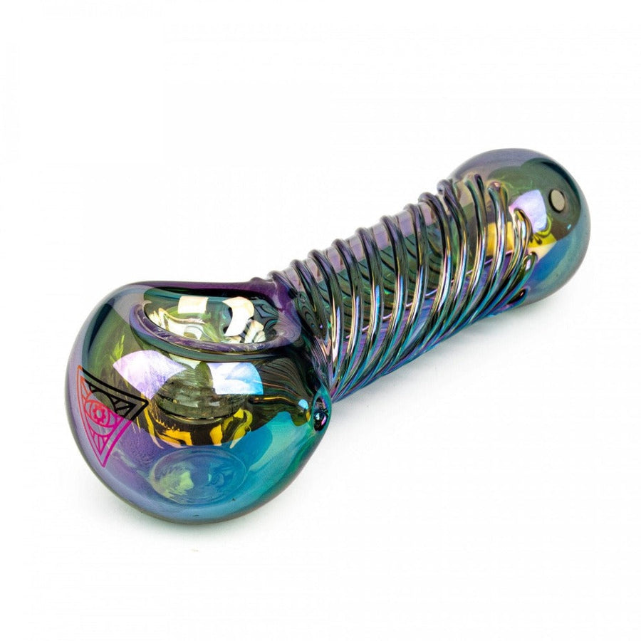 Red Eye Tek® Metallic Terminator Finish Big Twister Hand Pipe 4.5" / Green Winkler Vape SuperStore and Bong Shop Manitoba Canada