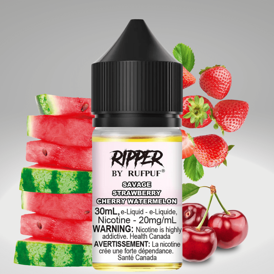 Ripper Rufpuf Salt-Savage Strawberry Cherry Watermelon 30ml / 10mg Winkler Vape SuperStore and Bong Shop Manitoba Canada