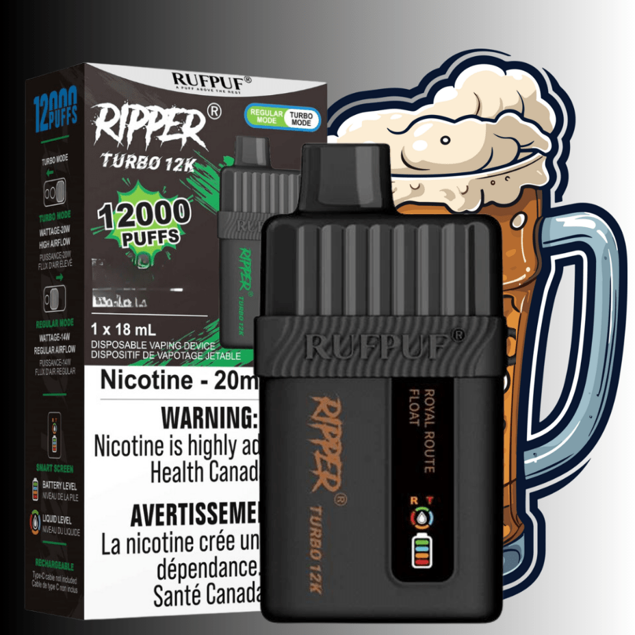 Ripper Turbo 12K Disposable Vape-Royal Route Float 12000 Puffs / 20mg Winkler Vape SuperStore and Bong Shop Manitoba Canada