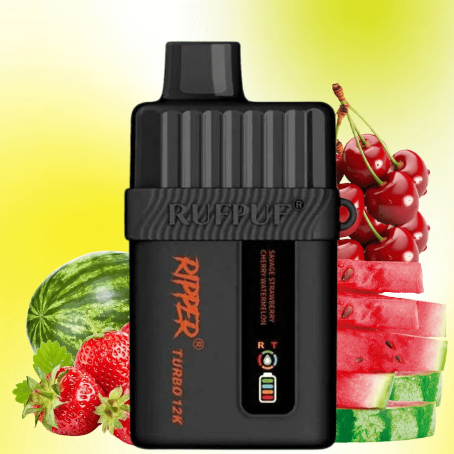 Ripper Turbo 12K Disposable Vape-Savage Strawberry Cherry Watermelon 12000 Puffs / 20mg Winkler Vape SuperStore and Bong Shop Manitoba Canada