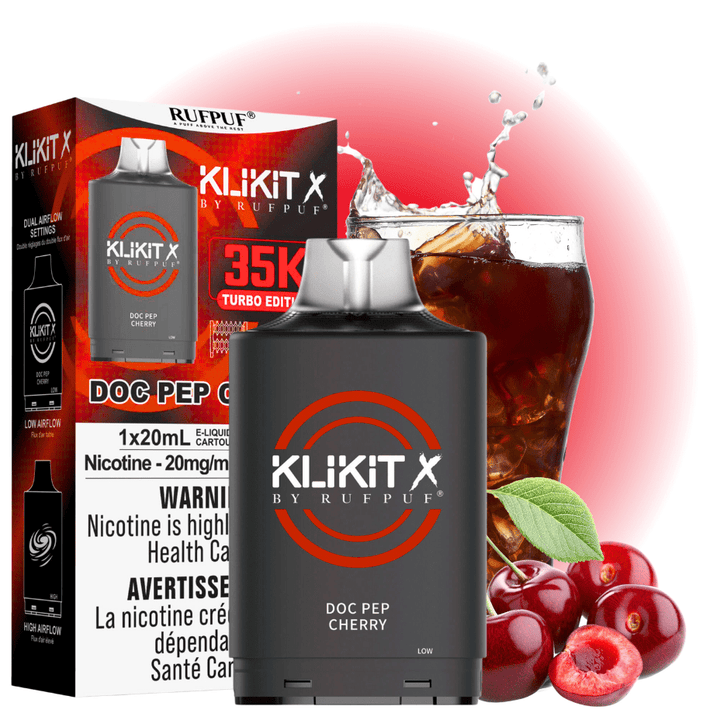 RufPuf Klikit X 35K Turbo Pod-Doc Pep Cherry Winkler Vape SuperStore and Bong Shop Manitoba Canada