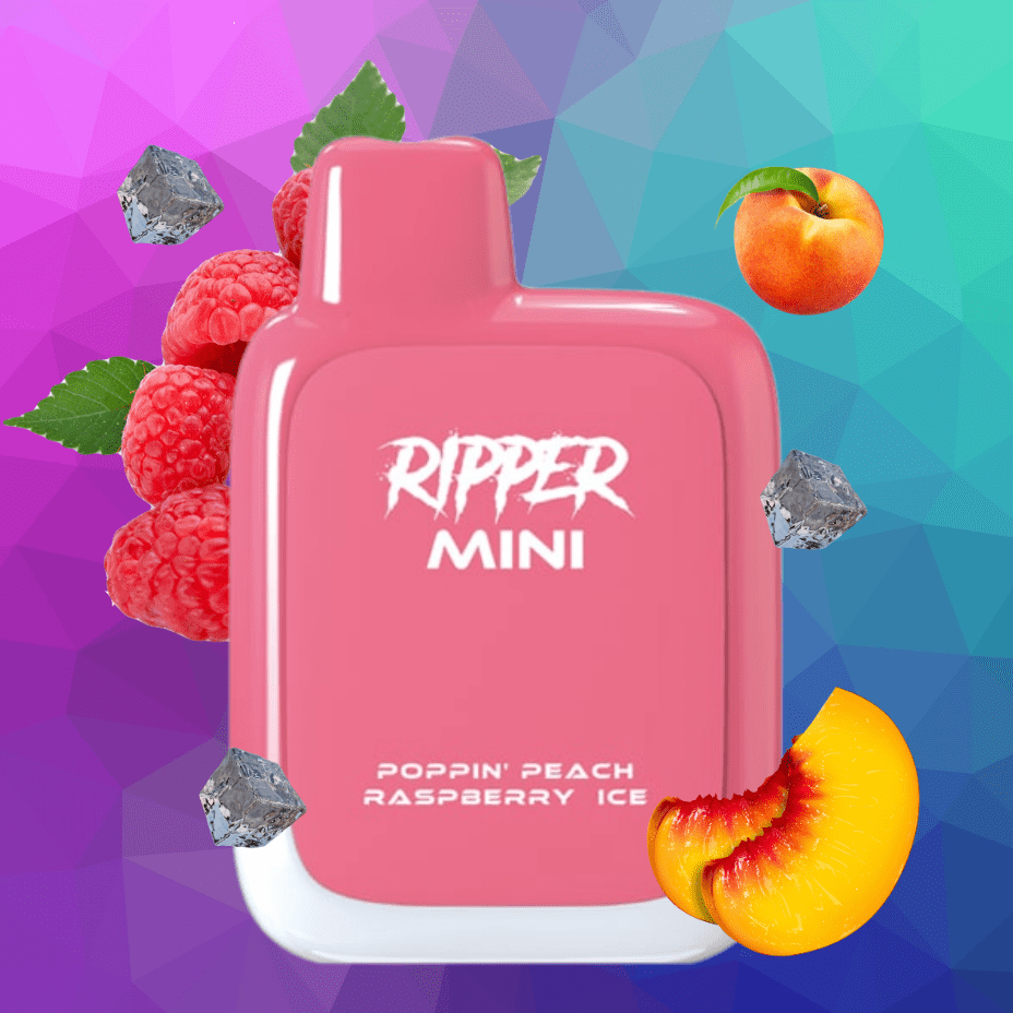 Rufpuf Ripper Mini Disposable Vape-1100 1000 puffs / Poppin Peach Raspberry Ice Winkler Vape SuperStore and Bong Shop Manitoba Canada