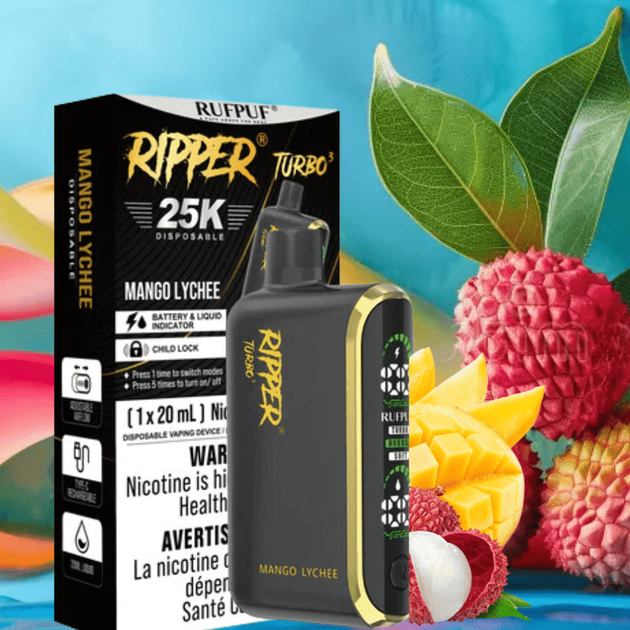 Rufpuf Ripper T3 Disposable Vape-Mango Lychee 25000 Puffs / 20mg Winkler Vape SuperStore and Bong Shop Manitoba Canada