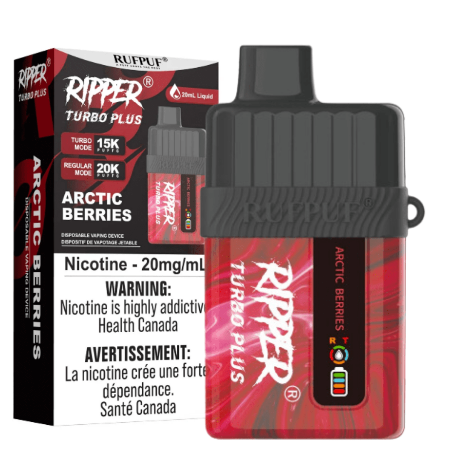 RufPuf Ripper Turbo Plus 20K Disposable Vape - Arctic Berries 20000 Puffs / 20mg Winkler Vape SuperStore and Bong Shop Manitoba Canada