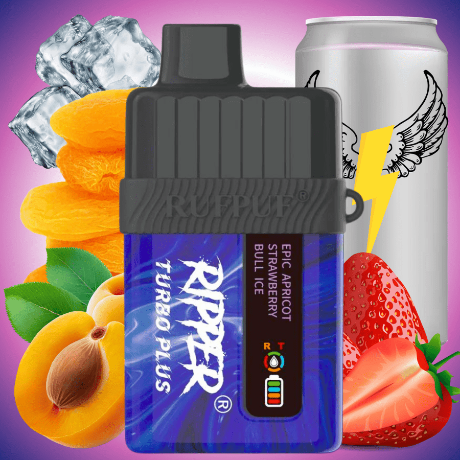 RufPuf Ripper Turbo Plus 20K Disposable Vape - Epic Apricot Strawberry Bull Ice 20000 Puffs / 20mg Winkler Vape SuperStore and Bong Shop Manitoba Canada