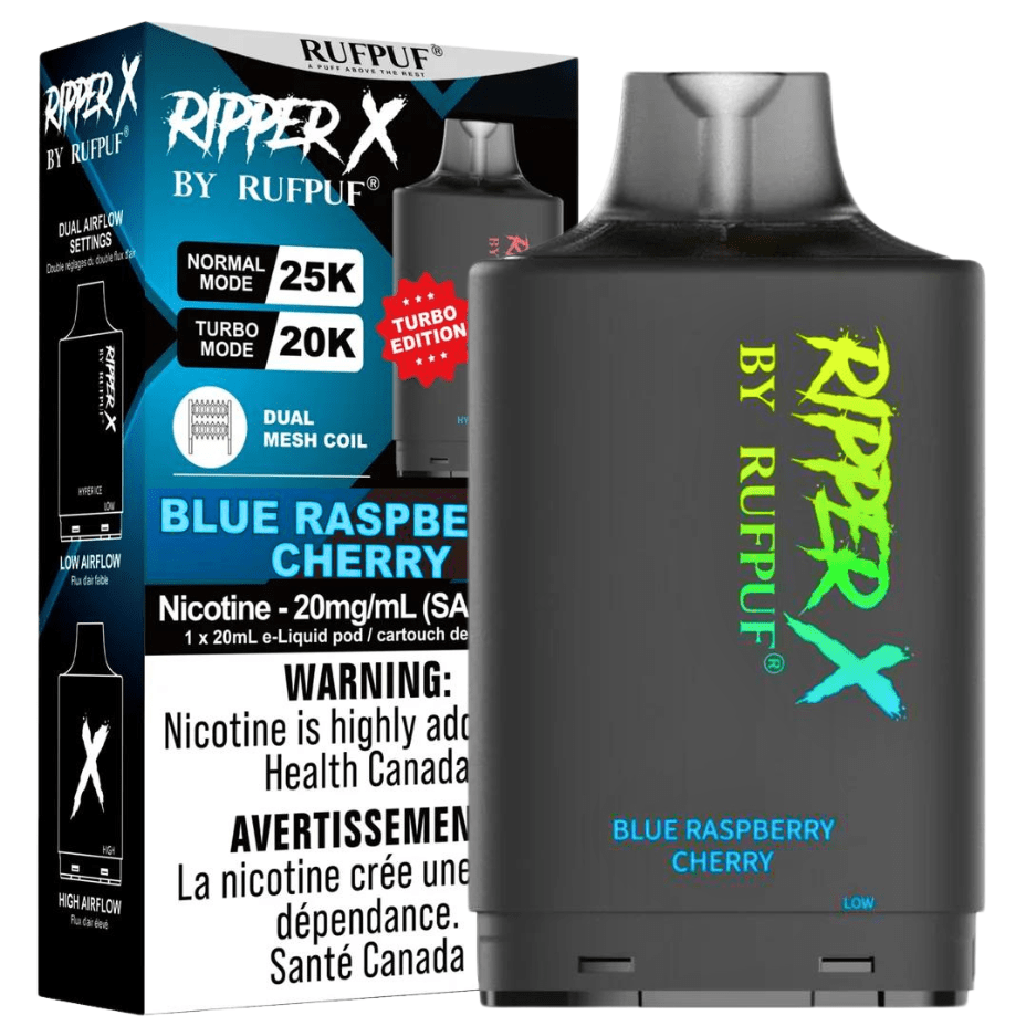 RufPuf Ripper X 35K - Blue Raspberry Cherry 35000 Puffs / 20mg Winkler Vape SuperStore and Bong Shop Manitoba Canada