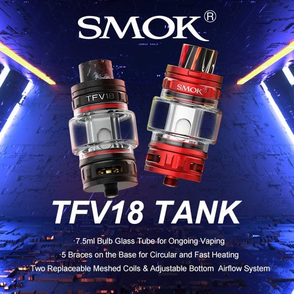 SMOK TFV18 Tank - 7.5mL Red Winkler Vape SuperStore and Bong Shop Manitoba Canada