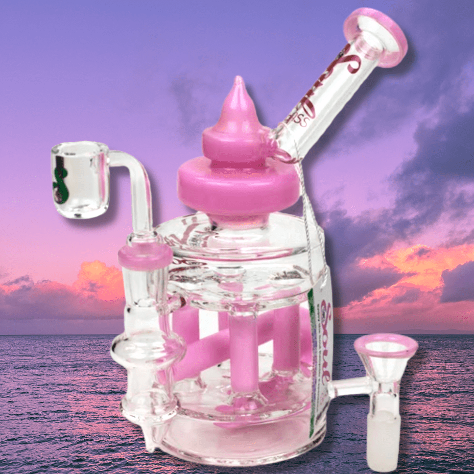 SOUL Glass 2-in-1 Double Deck Recycler-7" 7" / Pink Winkler Vape SuperStore and Bong Shop Manitoba Canada