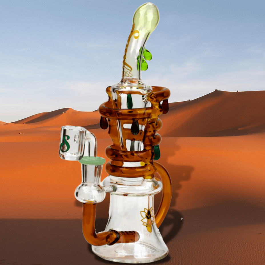 Soul Glass 2-in-1 Inline Recycler 9.5" Amber Winkler Vape SuperStore and Bong Shop Manitoba Canada