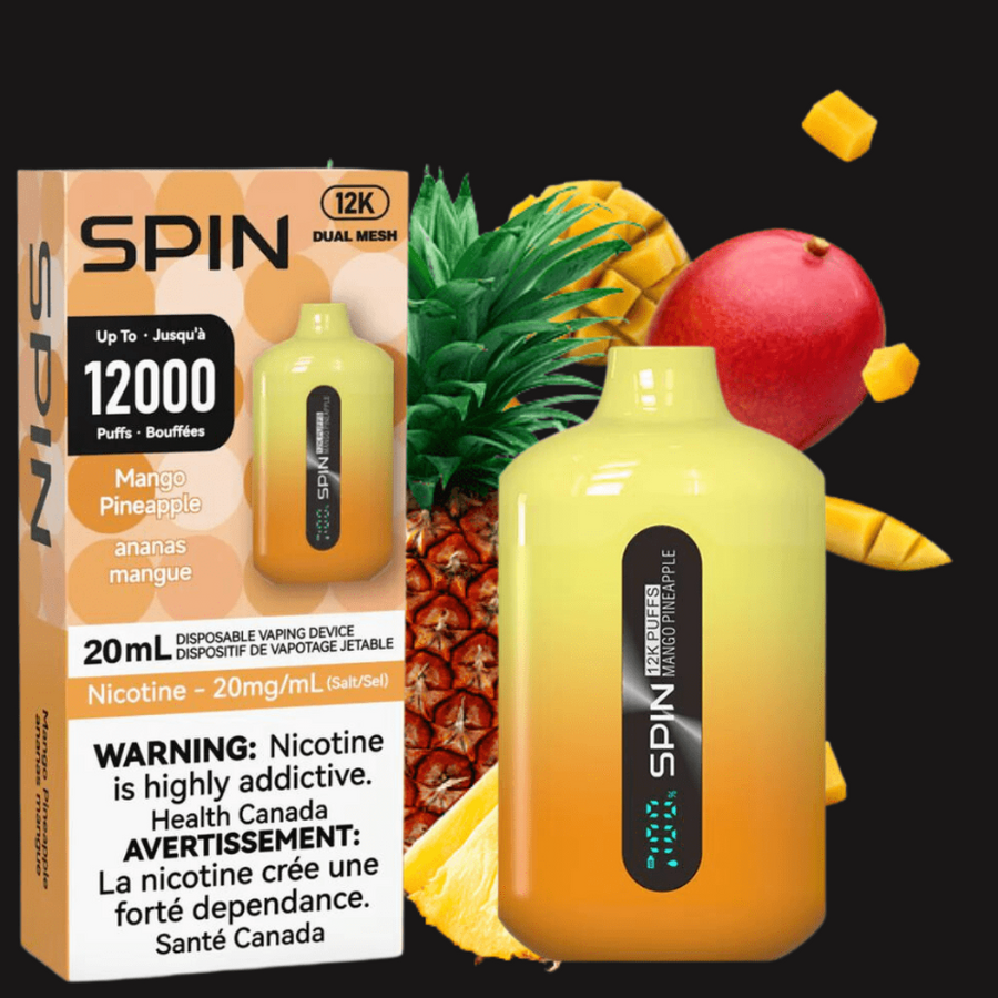 Spin 12,000 Disposable Vape-Mango Pineapple 20mg Winkler Vape SuperStore and Bong Shop Manitoba Canada