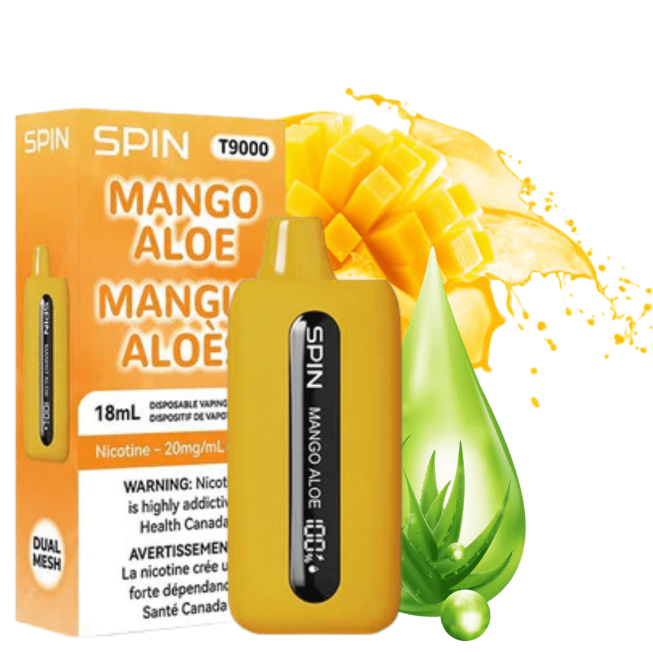 Spin T9000 Disposable Vape-Mango Aloe 20mg / 9000 Puffs Winkler Vape SuperStore and Bong Shop Manitoba Canada