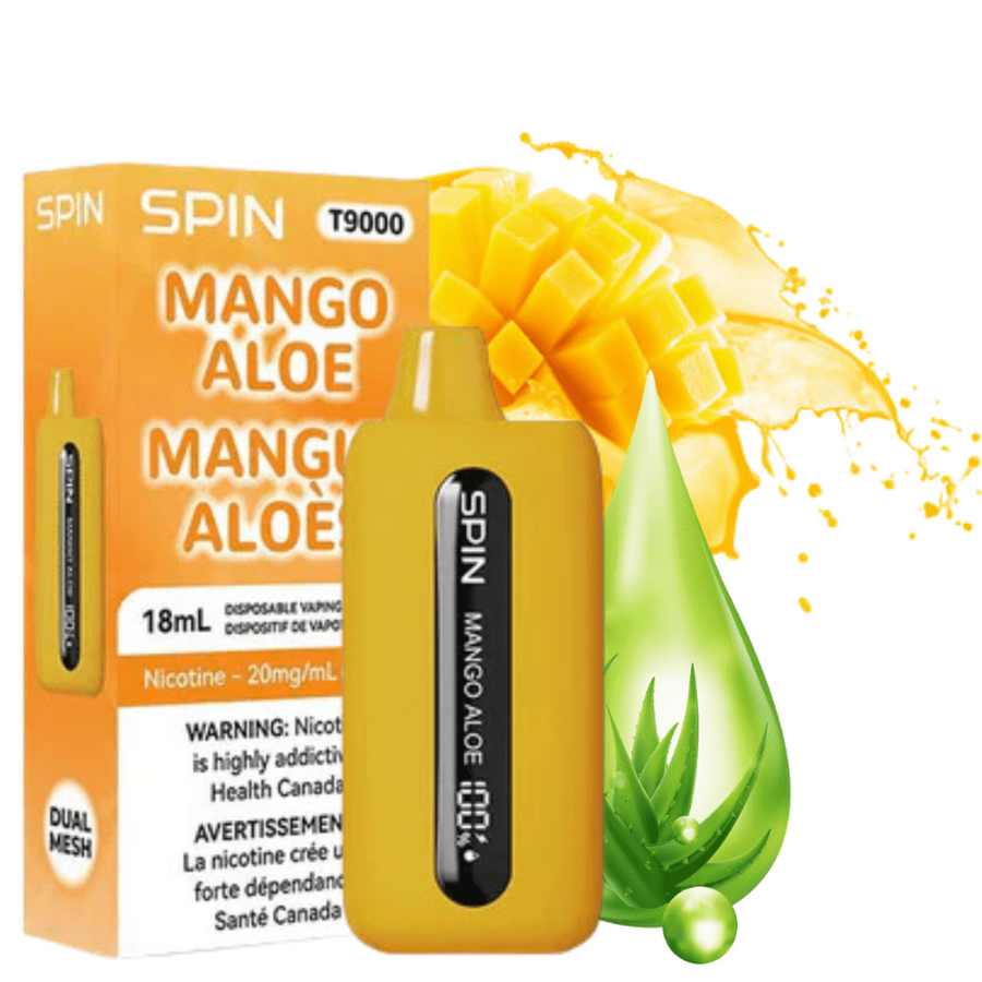 Spin T9000 Disposable Vape-Mango Aloe 20mg / 9000 Puffs Winkler Vape SuperStore and Bong Shop Manitoba Canada