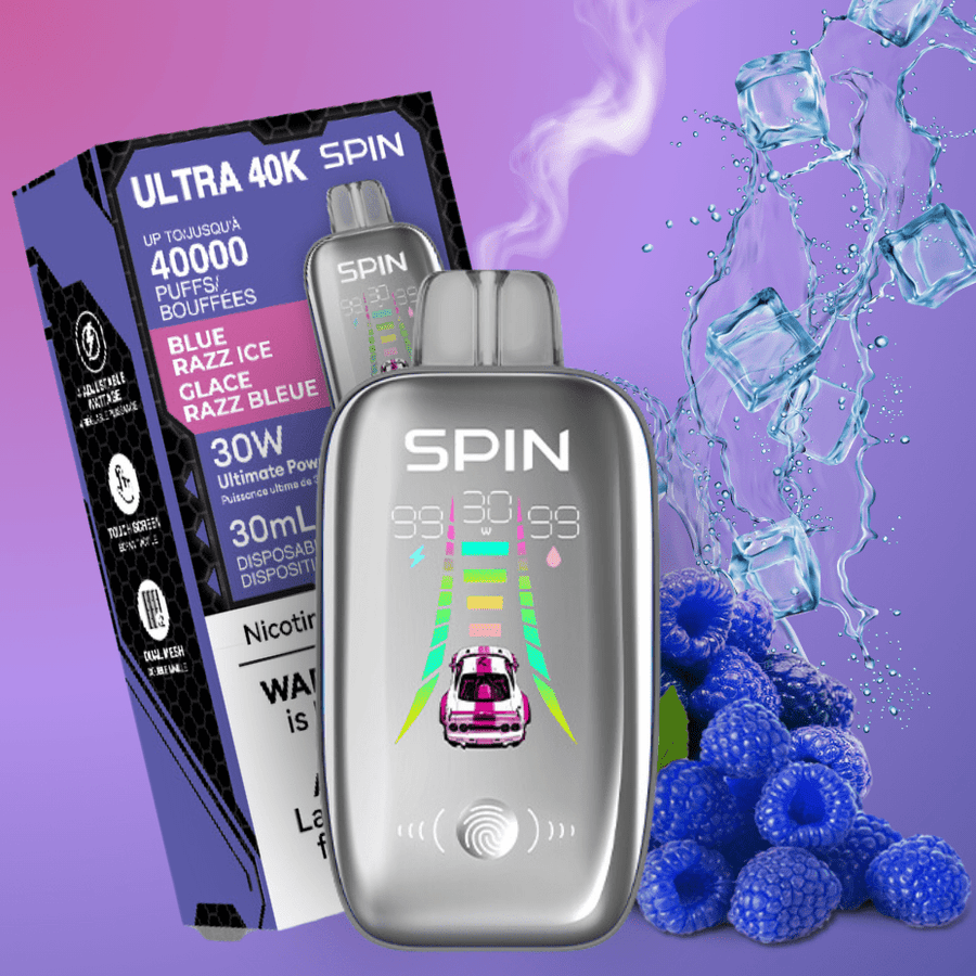 Spin Ultra 40k Disposable Vape - Blue Razz Ice 40000 puffs / 20mg Winkler Vape SuperStore and Bong Shop Manitoba Canada