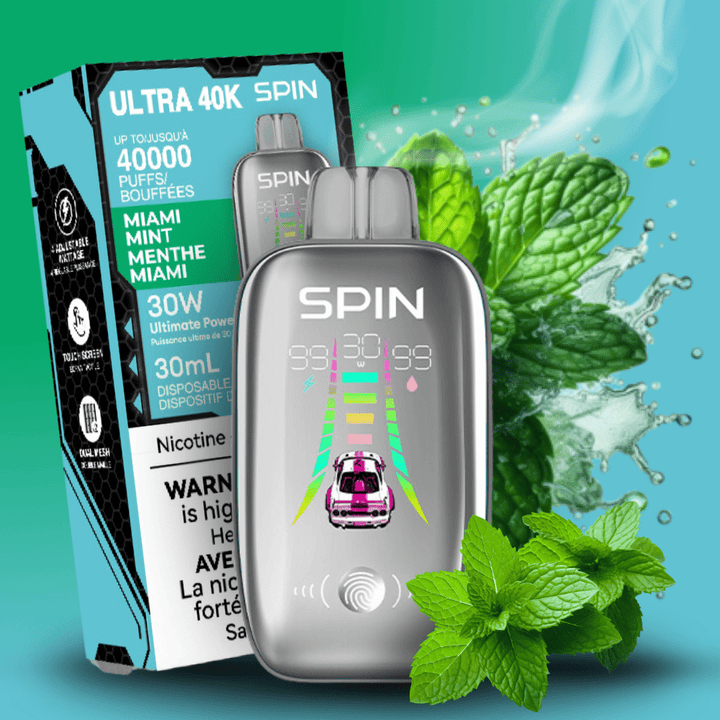 Spin Ultra 40k Disposable Vape - Miami Mint 40000 puffs / 20mg Winkler Vape SuperStore and Bong Shop Manitoba Canada