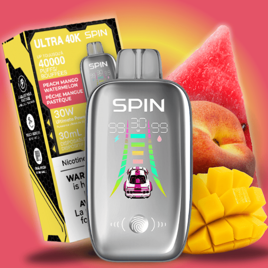 Spin Ultra 40k Disposable Vape - Peach Mango Watermelon 40000 puffs / 20mg Winkler Vape SuperStore and Bong Shop Manitoba Canada