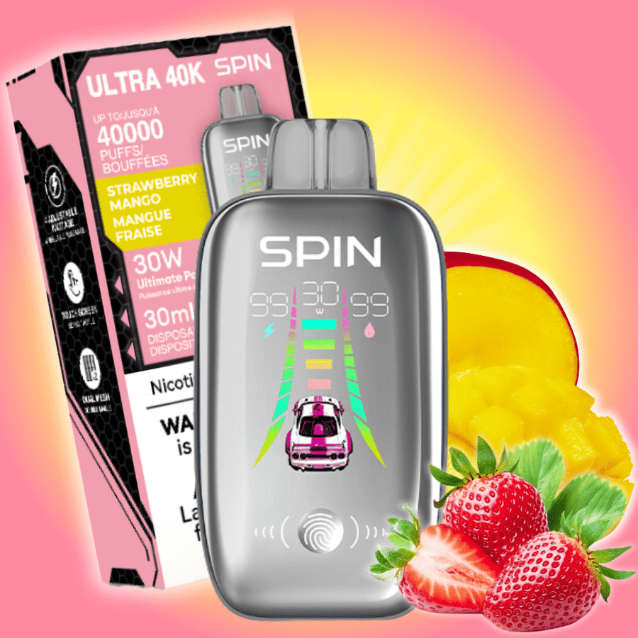 Spin Ultra 40k Disposable Vape - Strawberry Mango 40000 puffs / 20mg Winkler Vape SuperStore and Bong Shop Manitoba Canada