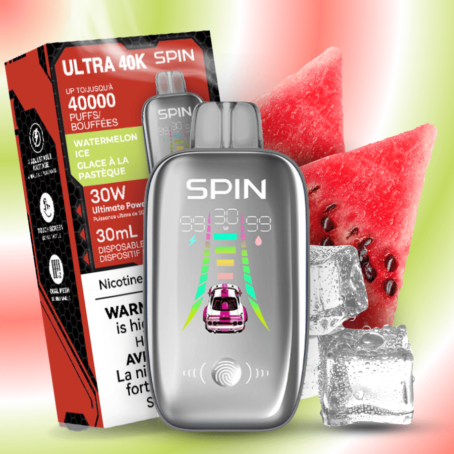 Spin Ultra 40k Disposable Vape - Watermelon Ice 40000 Puffs / 20mg Winkler Vape SuperStore and Bong Shop Manitoba Canada