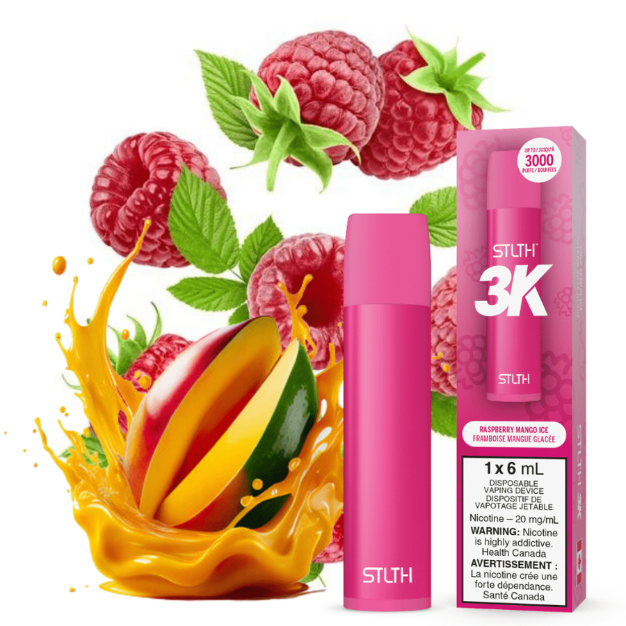 STLTH 3K Disposable Vape-Raspberry Mango Ice 20mg Winkler Vape SuperStore and Bong Shop Manitoba Canada