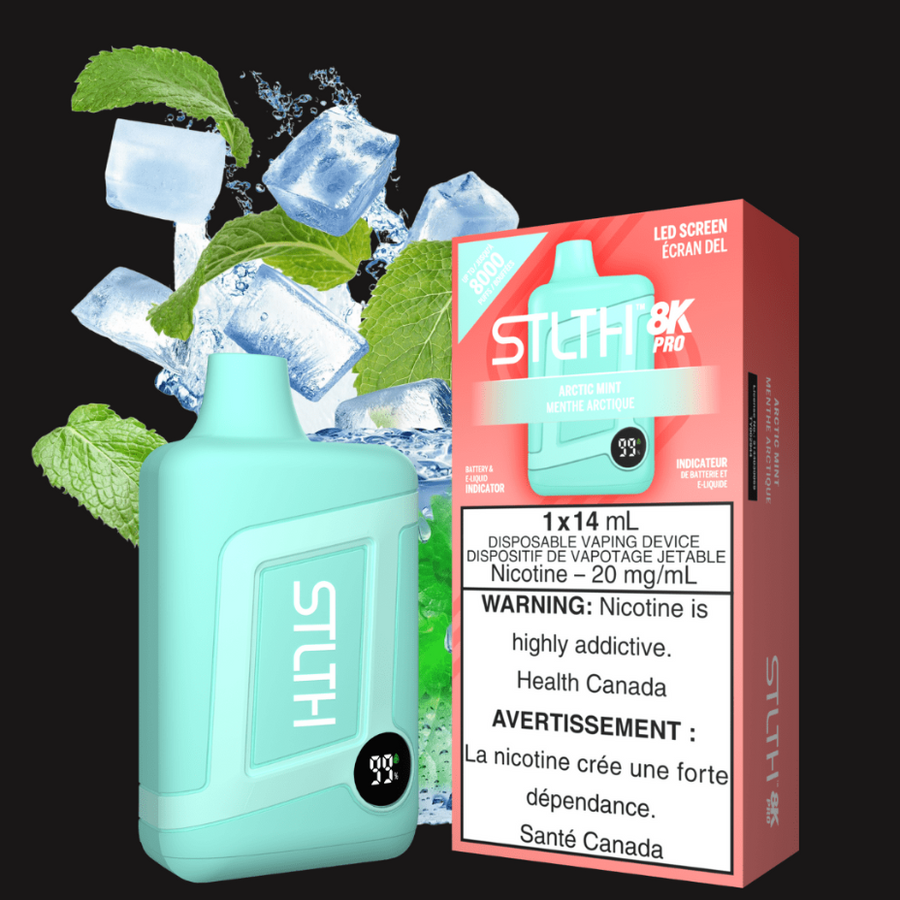 STLTH 8K PRO Disposable Vape-Arctic Mint 20mg Winkler Vape SuperStore and Bong Shop Manitoba Canada