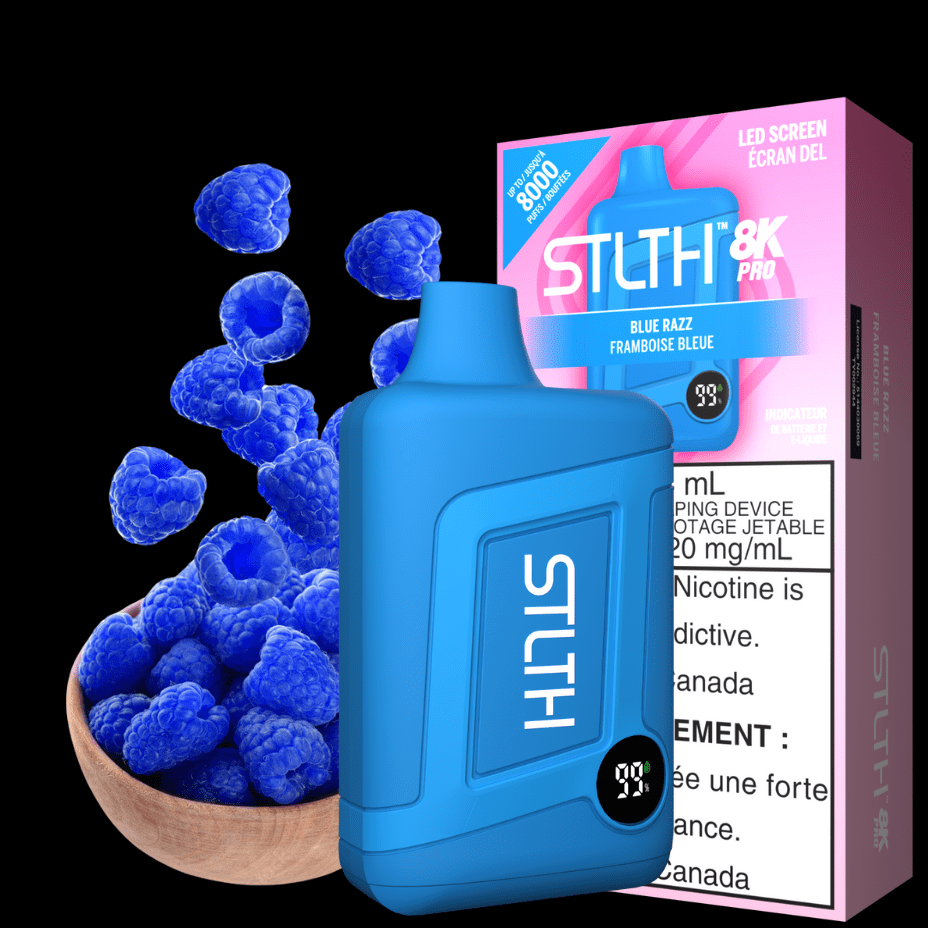 STLTH 8K PRO Disposable Vape-Blue Razz 8000 Puffs / 20mg Winkler Vape SuperStore and Bong Shop Manitoba Canada