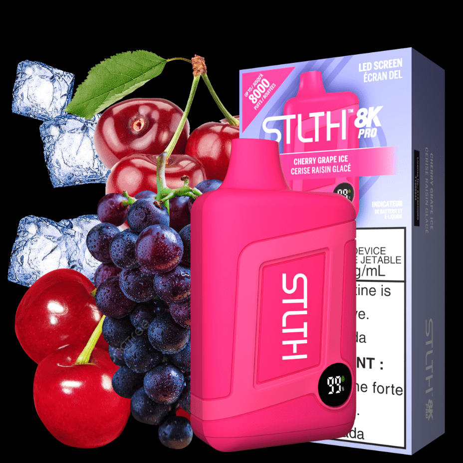 STLTH 8K PRO Disposable Vape-Cherry Grape Ice 8000 Puffs / 20mg Winkler Vape SuperStore and Bong Shop Manitoba Canada