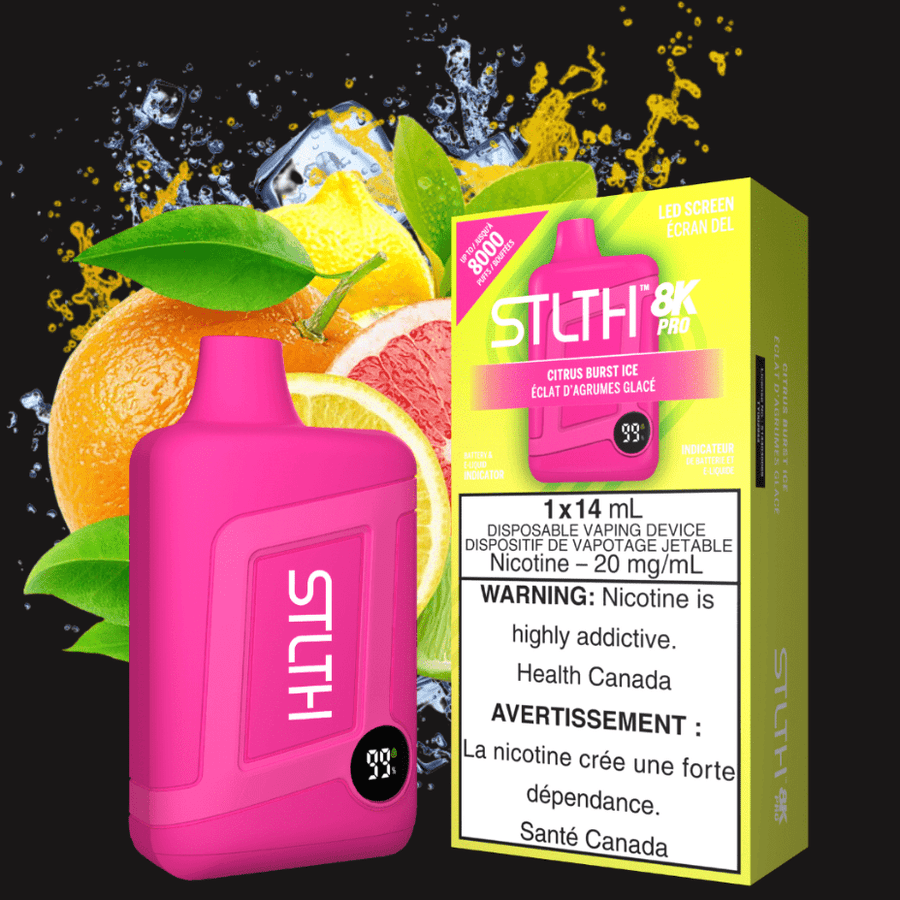 STLTH 8K PRO Disposable Vape-Citrus Burst Ice 20mg Winkler Vape SuperStore and Bong Shop Manitoba Canada