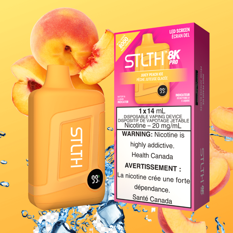 STLTH 8K PRO Disposable Vape-Juicy Peach Ice Winkler Vape SuperStore and Bong Shop Manitoba Canada