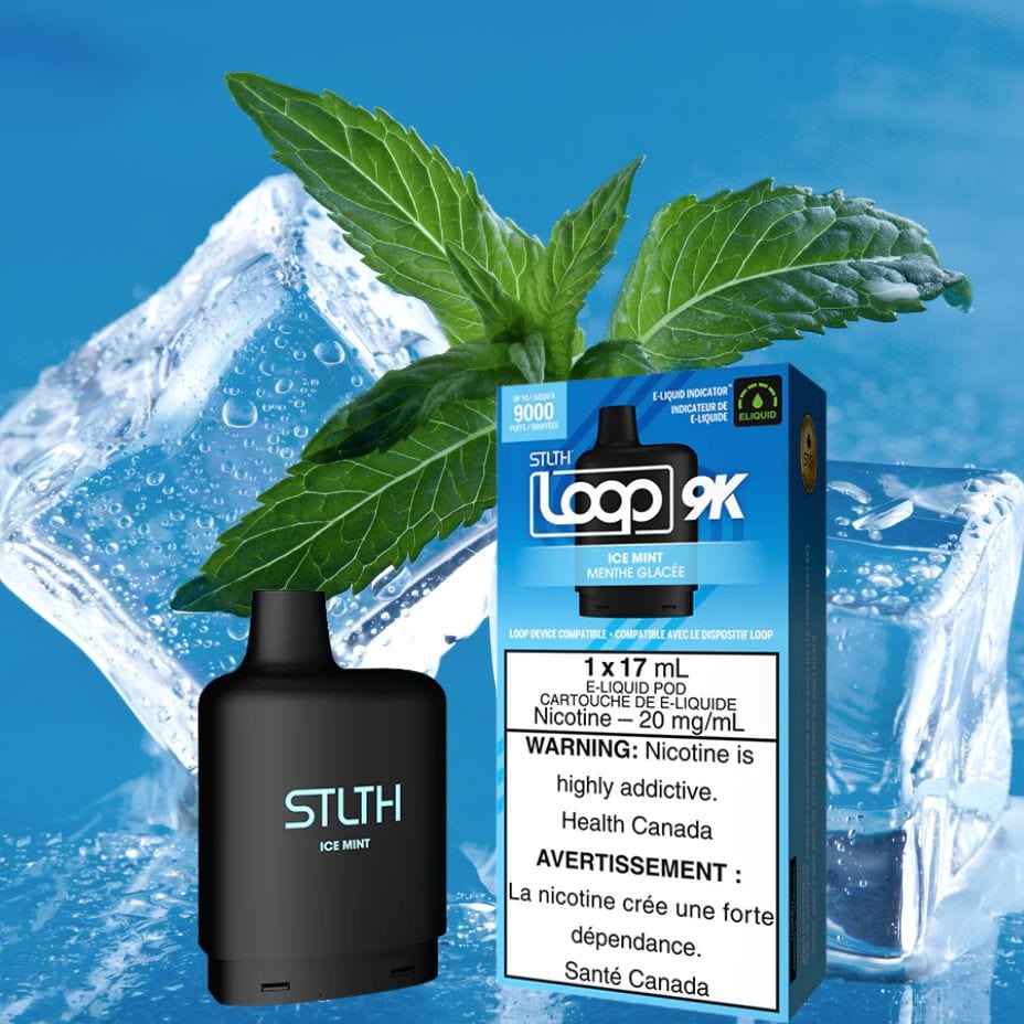 STLTH Loop 9k Pod-Ice Mint 17ml / 9000 Puffs Winkler Vape SuperStore and Bong Shop Manitoba Canada