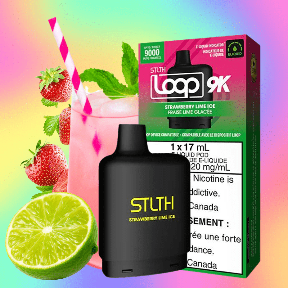 STLTH Loop 9k Pod-Strawberry Lime Ice 17ml / 9000 Puffs Winkler Vape SuperStore and Bong Shop Manitoba Canada