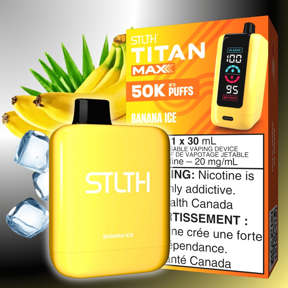 STLTH Titan Max 50k Disposable Vape-Banana Ice 50000 Puffs Winkler Vape SuperStore and Bong Shop Manitoba Canada