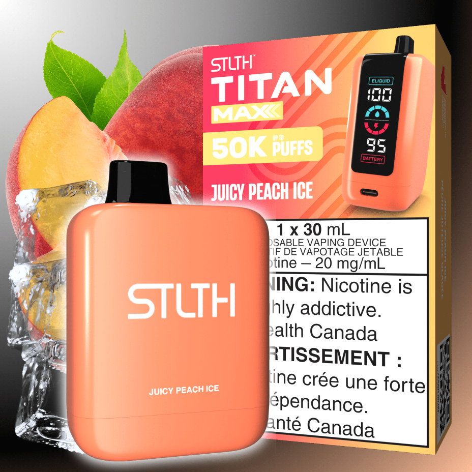 STLTH Titan Max 50k Disposable Vape-Juicy Peach Ice 50000 Puffs Winkler Vape SuperStore and Bong Shop Manitoba Canada