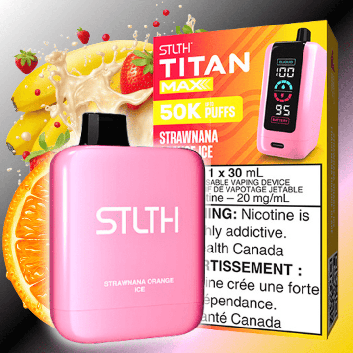 STLTH Titan Max 50k Disposable Vape-Strawnana Orange Ice 50000 Puffs Winkler Vape SuperStore and Bong Shop Manitoba Canada