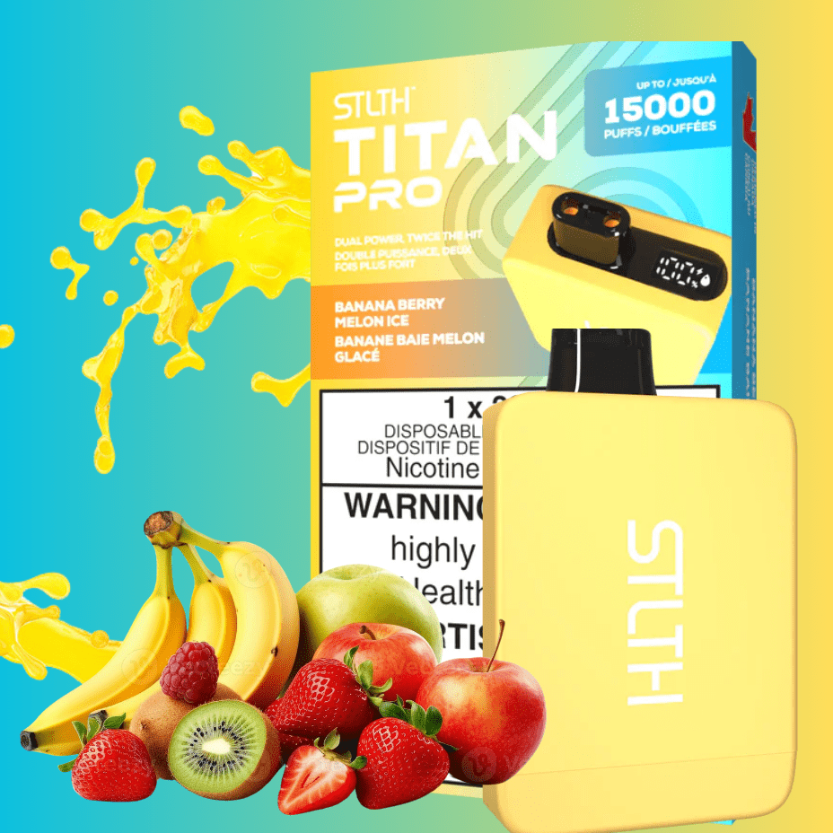 STLTH Titan Pro Disposable Vape-Banana Berry Melon Ice 20mL / 20mg Winkler Vape SuperStore and Bong Shop Manitoba Canada