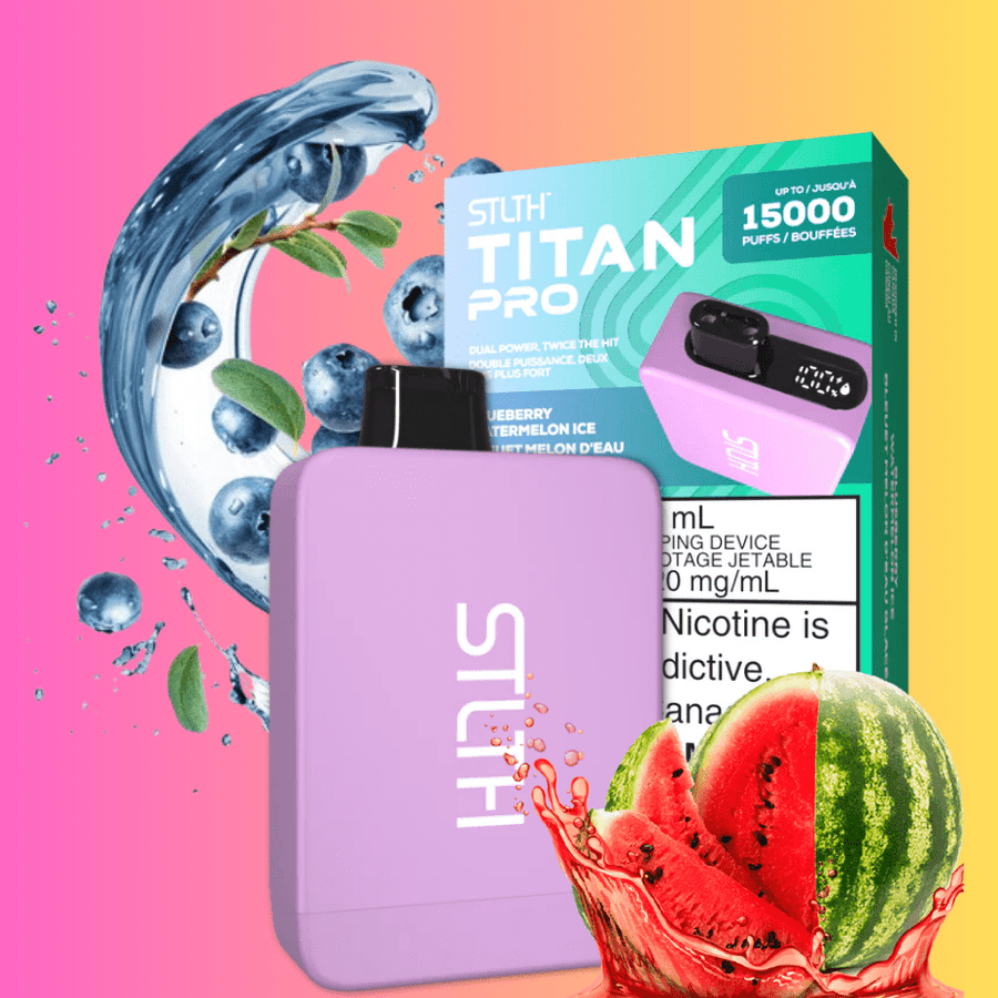 STLTH Titan Pro Disposable Vape-Blueberry Watermelon Ice 20mL / 20mg Winkler Vape SuperStore and Bong Shop Manitoba Canada