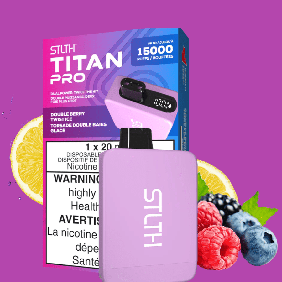 STLTH Titan Pro Disposable Vape-Double Berry Twist Ice 20mL / 20mg Winkler Vape SuperStore and Bong Shop Manitoba Canada