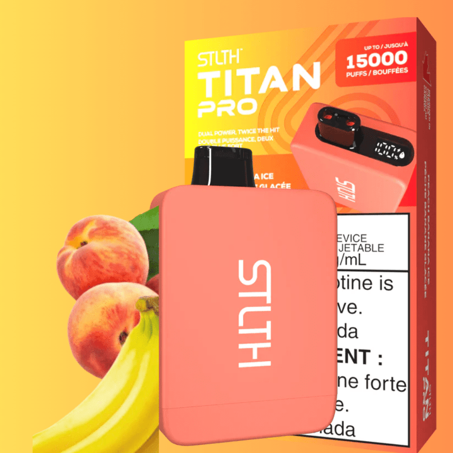 STLTH Titan Pro Disposable Vape-Peach Banana Ice 20mL / 20mg Winkler Vape SuperStore and Bong Shop Manitoba Canada