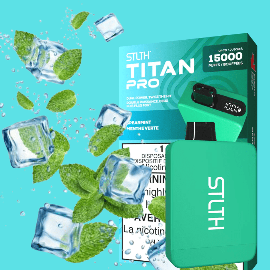 STLTH Titan Pro Disposable Vape-Spearmint 20mL / 20mg Winkler Vape SuperStore and Bong Shop Manitoba Canada