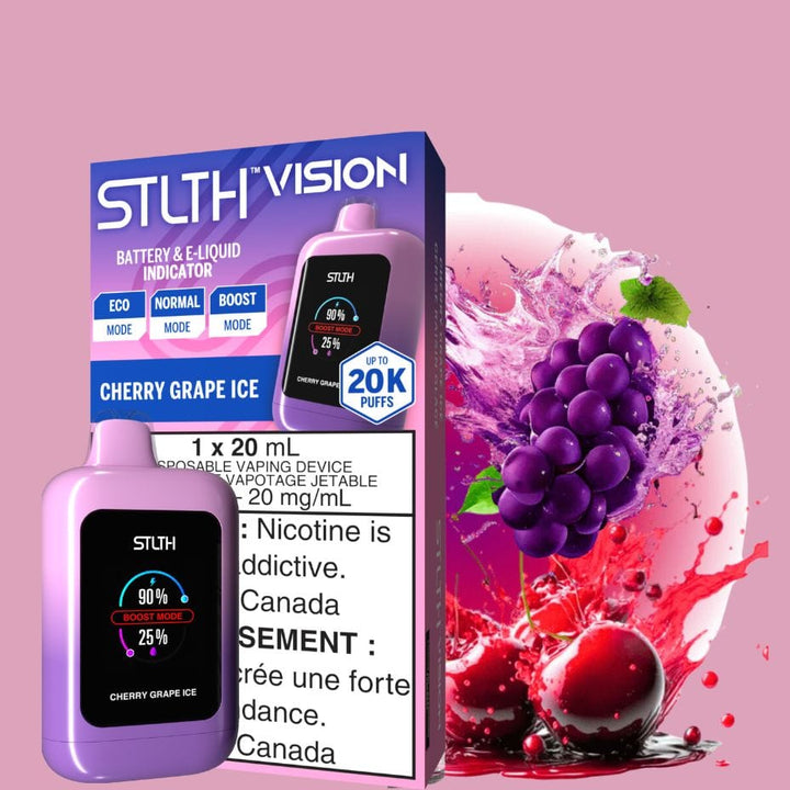 STLTH VISION Disposable Vape - Cherry Grape Ice Winkler Vape SuperStore and Bong Shop Manitoba Canada