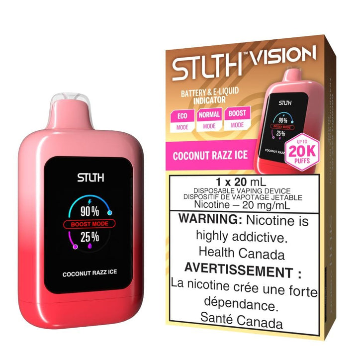 STLTH VISION Disposable Vape - Coconut Razz Ice Winkler Vape SuperStore and Bong Shop Manitoba Canada