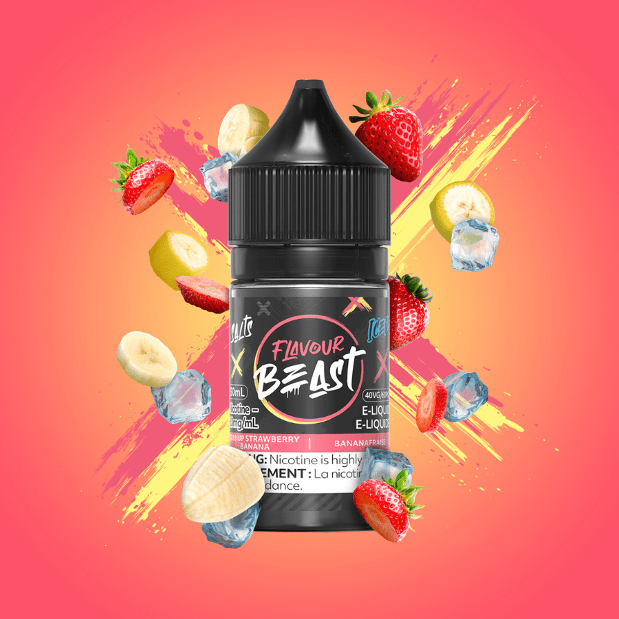 Str8 Up Strawberry Banana Salts by Flavour Beast E-Liquid 30ml Bottle / 20mg Winkler Vape SuperStore and Bong Shop Manitoba Canada