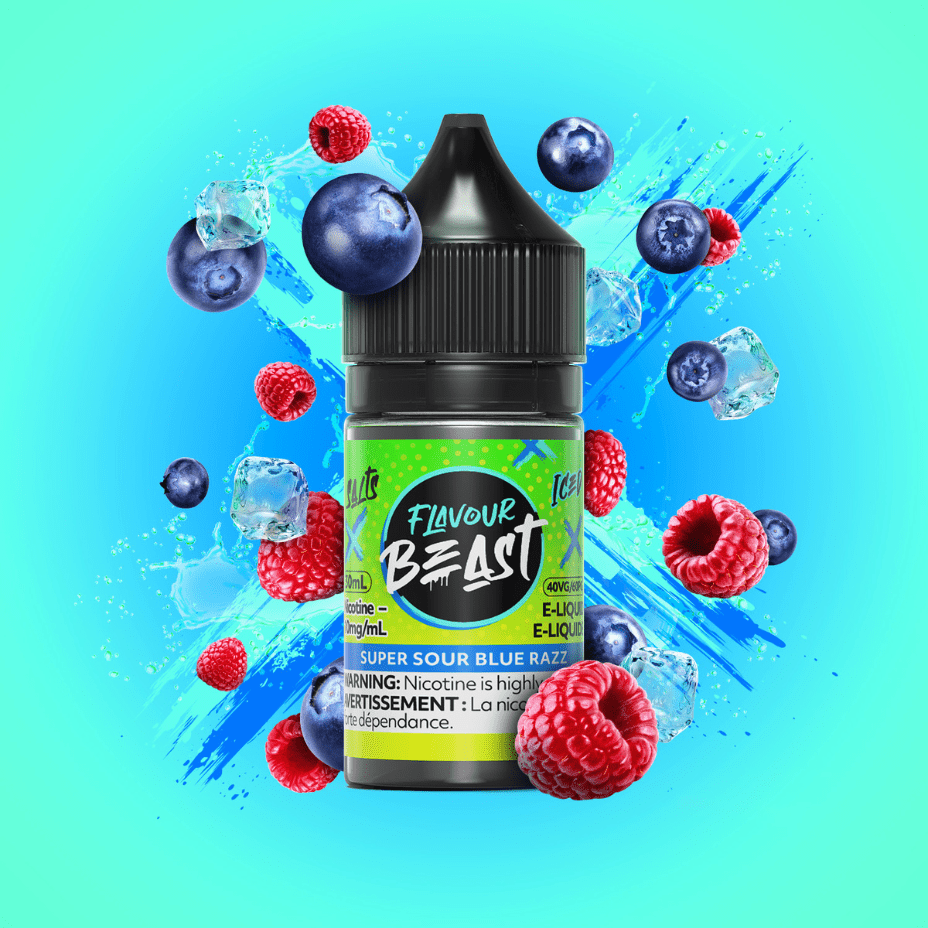 Super Sour Blue Razz Salts by Flavour Beast E-Liquid 30ml / 20mg Winkler Vape SuperStore and Bong Shop Manitoba Canada