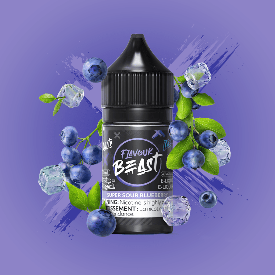 Super Sour Blueberry Iced Salts by Flavour Beast E-Liquid 30ml / 20mg Winkler Vape SuperStore and Bong Shop Manitoba Canada