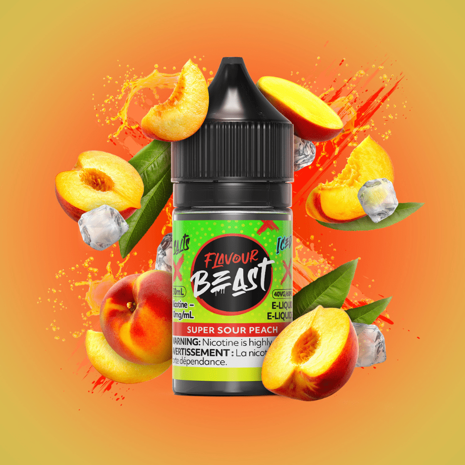 Super Sour Peach Salts by Flavour Beast E-Liquid 30ml / 20mg Winkler Vape SuperStore and Bong Shop Manitoba Canada