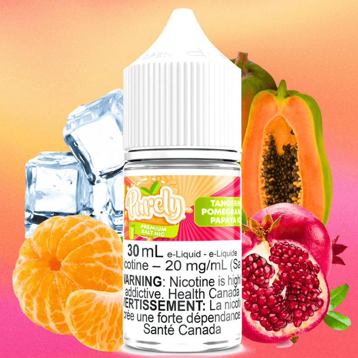 Tangerine Pomegranate Papaya Ice Salt Nic by Purely E-Liquid Winkler Vape SuperStore and Bong Shop Manitoba Canada